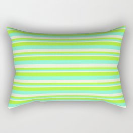 [ Thumbnail: Light Green, Aquamarine & Beige Colored Lines/Stripes Pattern Rectangular Pillow ]
