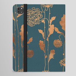 Art Deco Copper Flowers  iPad Folio Case