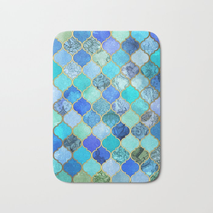 Society6 ケース Cobalt Blue, Aqua & Gold Decorative Moroccan Cobalt Blue, Aqua & Gold Decorative Moroccan Tile Pattern