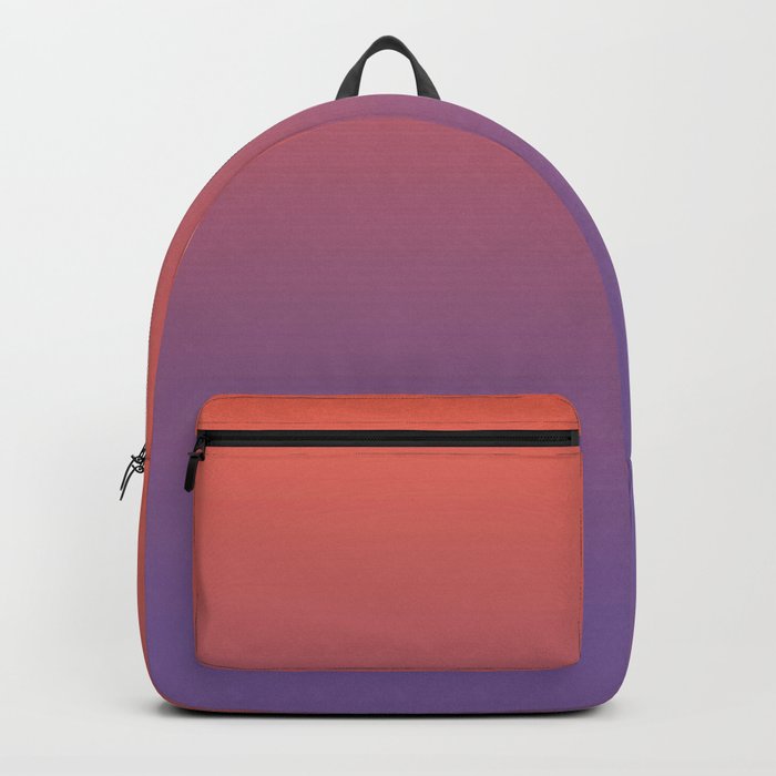 Pantone Living Coral & Chive Blossom Purple Gradient Ombre Blend, Soft Horizontal Line Backpack