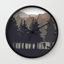 On path to the mountains Wall Clock