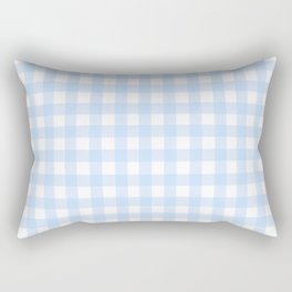 Light blue Gingham ,checkered ,buffalo ,plaid pattern Rectangular Pillow