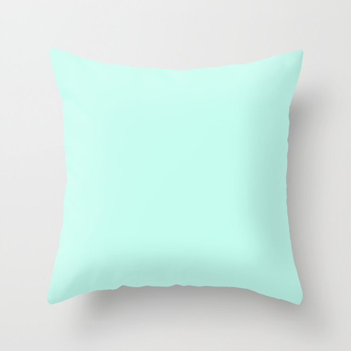 Pastel Mint - Sea Foam - Light Blue Green - Solid Color Throw Pillow