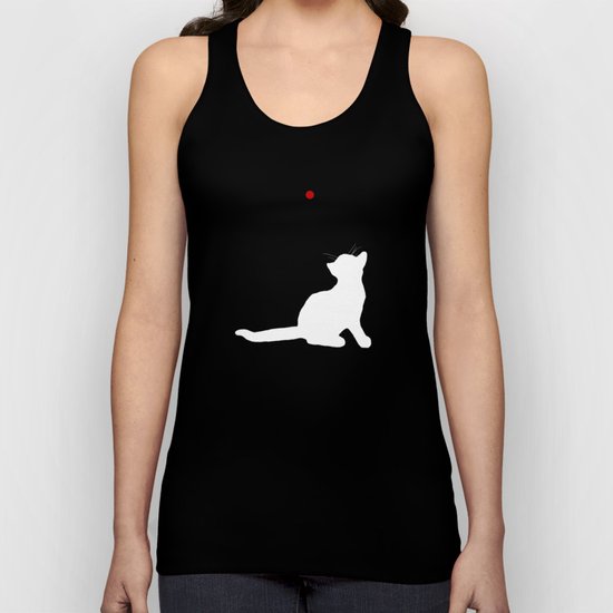 Cat and Laser Cute Minimalistic Animal Portrait Unisex Tank Top