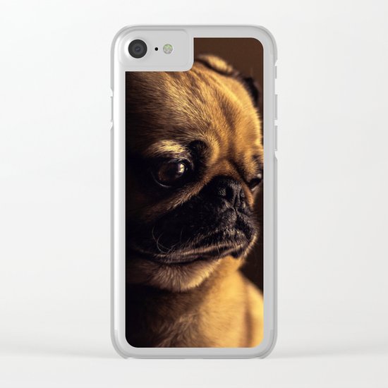 Cute Pug Dog Clear iPhone Case