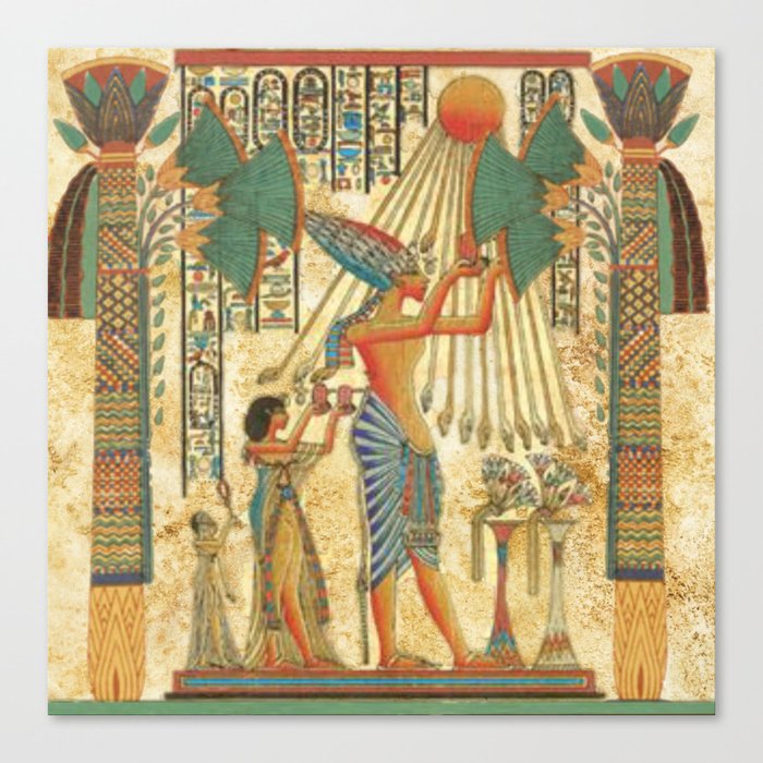 egyptian man sun god ra amun Canvas Print