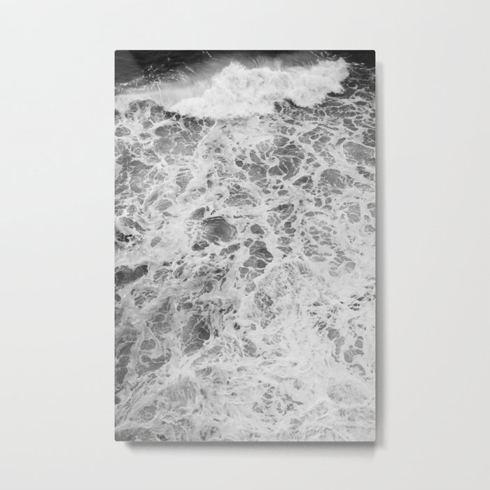 The Waves (Black and White) Metal Print