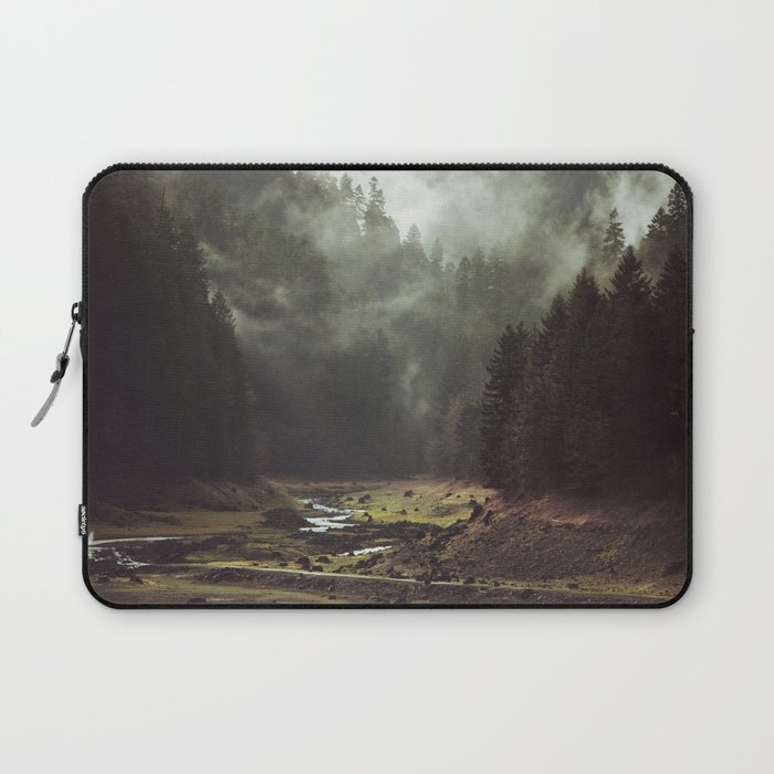 Foggy Forest Creek Laptop Sleeve