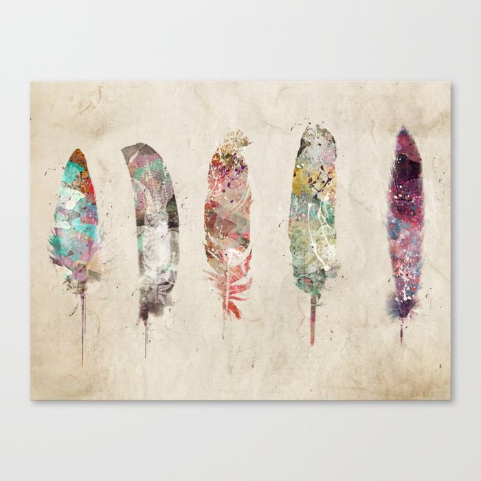 pop art feathers Canvas Print