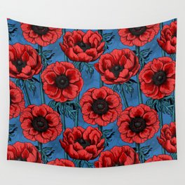 Red anemone garden Wall Tapestry