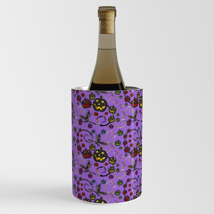 Purple Halloween Pattern Wine Chiller