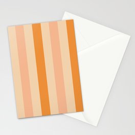 Striped orange cute vertical pattern Stationery Card