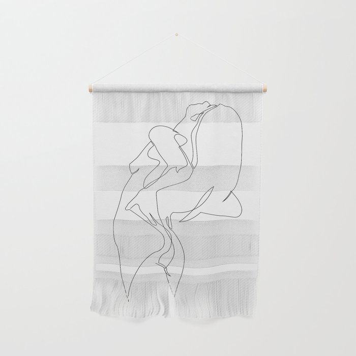 One line nude - e 5 Wall Hanging