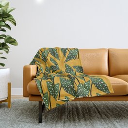 Begonia maculata pot watercolor Throw Blanket | Boho, Houseplants, Interior, Tropical, Plant, Monstera, Indoor, Botanic, Painting, Botanical 