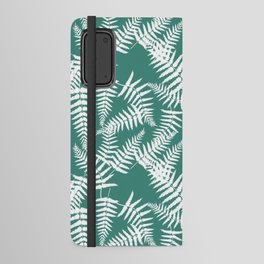 Green Blue And White Fern Leaf Pattern Android Wallet Case