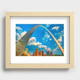 Gateway Arch and Saint Louis Skyline Sunrise - Dynamic Light Recessed Framed Print