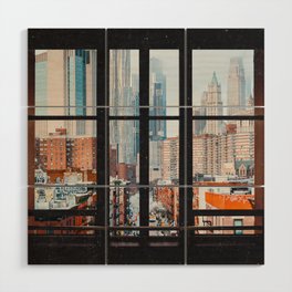 New York City Window Wood Wall Art