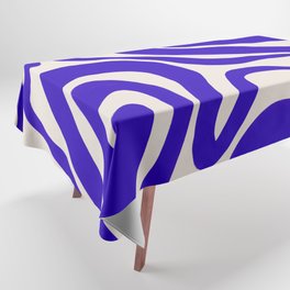 Bold Blue Liquid Swirl Contemporary Pattern Tablecloth