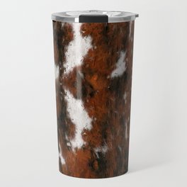 Rustic Carpet of Cowhide Fur Made with Paint Brushstrokes Travel Mug