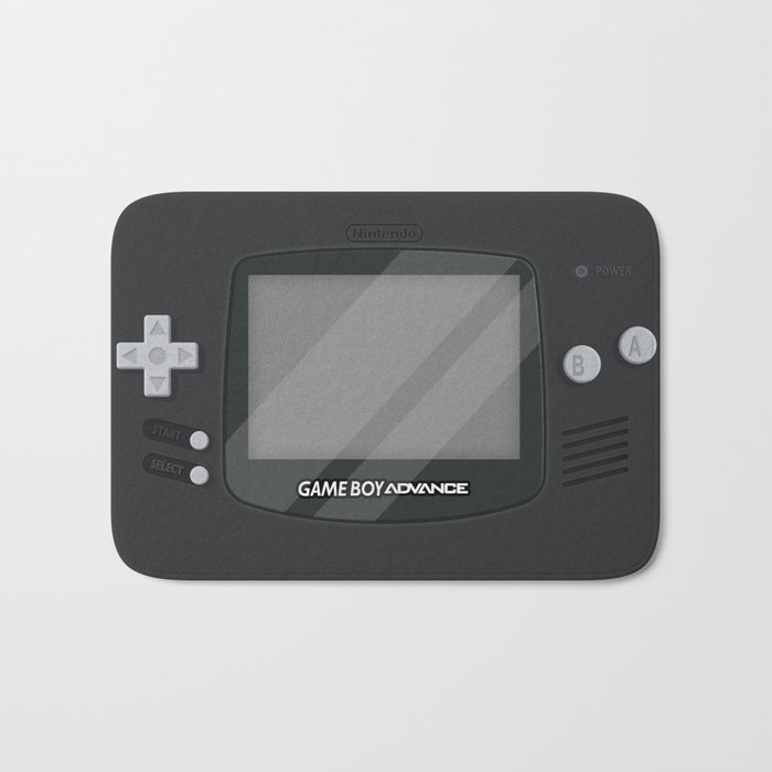 Gameboy Advance Black Bath Mat By Katymakesthings Society6