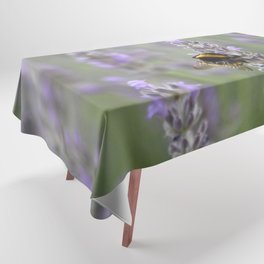 Bumblebee On Lavender Close Up Photograph Tablecloth