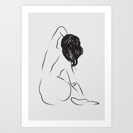 Abstract nude sketch Art Print