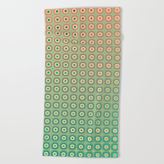 Shiny buttons retro pattern Beach Towel