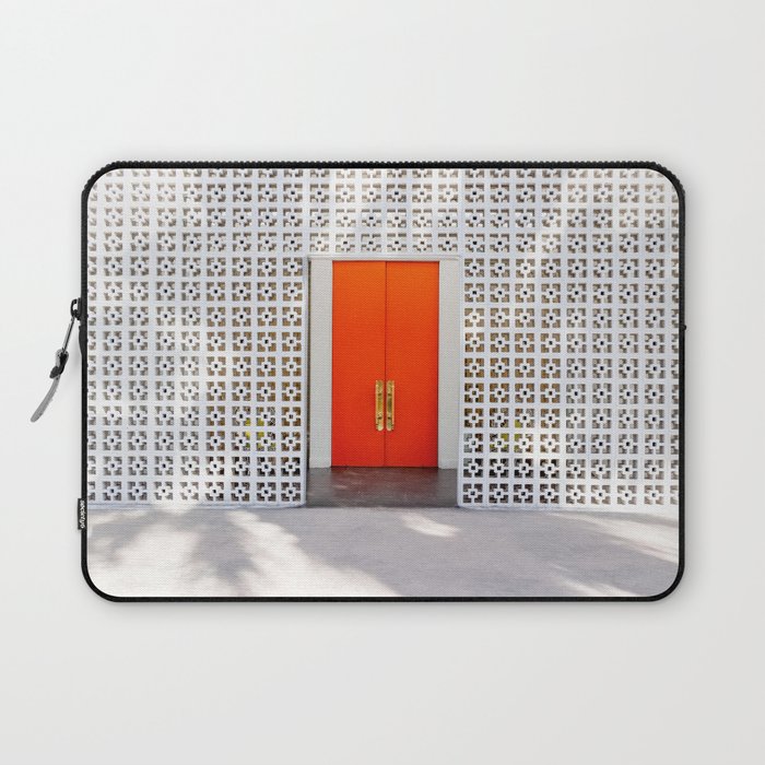 Parker Palm Springs Orange Doors with Palm Tree Shadow Laptop Sleeve