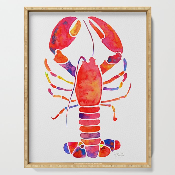 Lobster Watercolor Serving Tray
