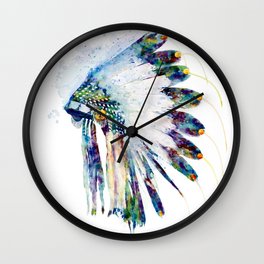Colorful Indian Headdress Wall Clock