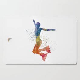 watercolor skating Cutting Board