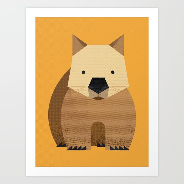 Whimsy Wombat Art Print