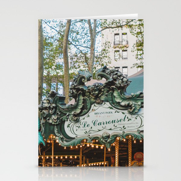 Bryant Park Carousel - New York Photography Stationery Cards