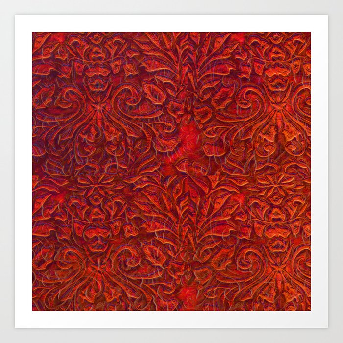 Burnt Orange Textured Abstract Art Print By Artaddiction45 Society6