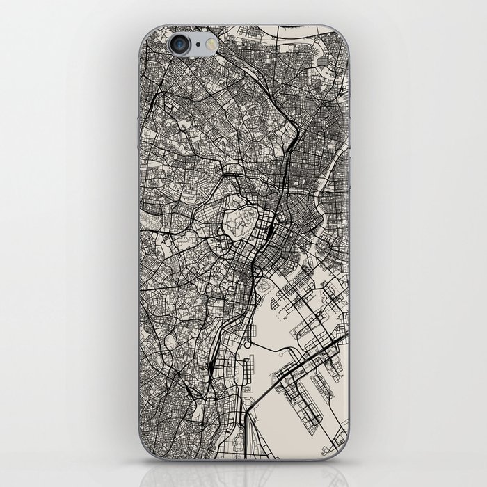 Tokyo - Japan - Authentic Map Black and White iPhone Skin