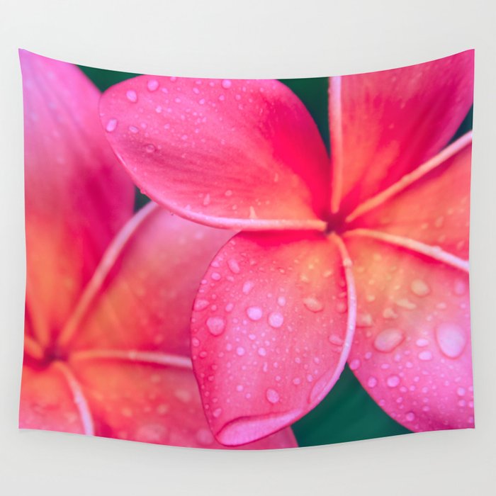 Aloha Hawaii Kalama O Nei Pink Tropical Plumeria Wall Tapestry