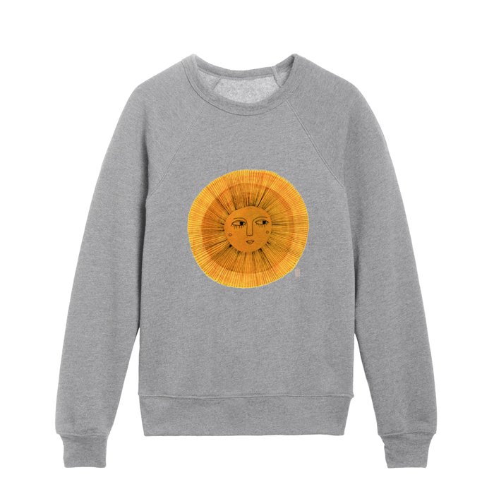 Sun Drawing Gold and Blue Kids Crewneck