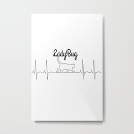 ladybug heartbeat Metal Print | Graphicdesign, Oil, Pop Art, Illustration, Watercolor, Digital, Black And White 
