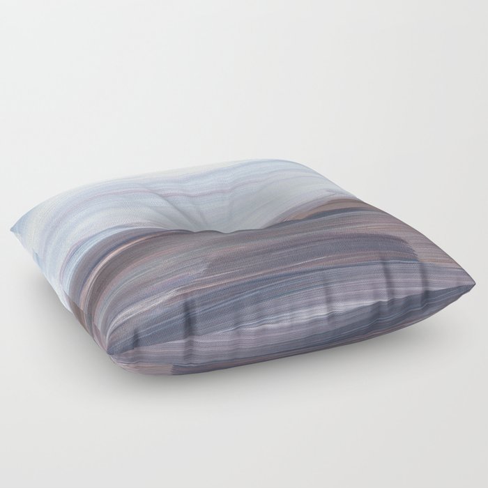 Abstract Minimalist Blue Brown Painting Floor Pillow