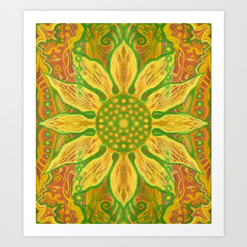 Sunflower Poster Floral Bohemian Decor Print