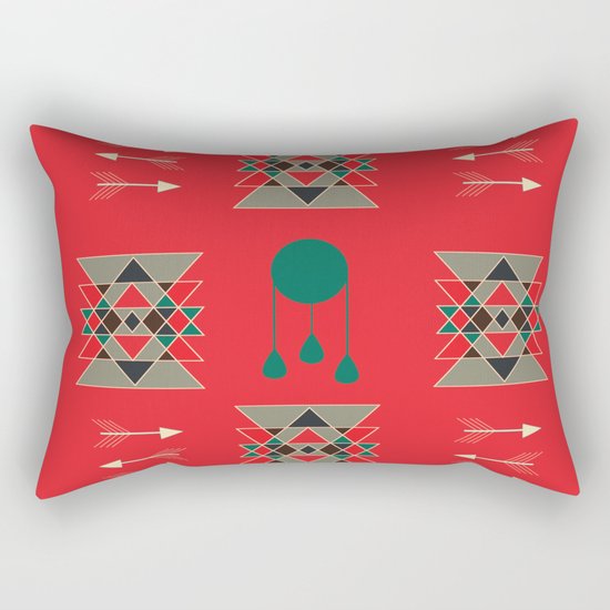 dream-catcher Red Rectangular Pillow