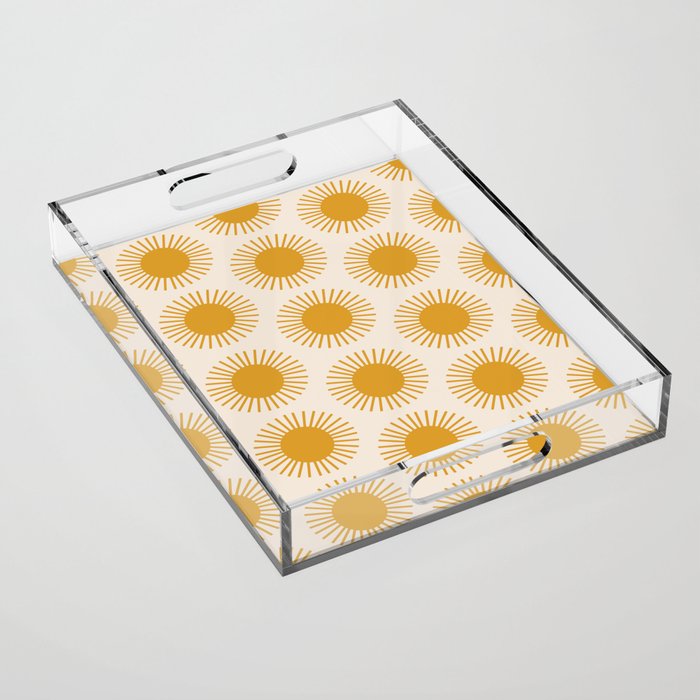 Golden Sun Pattern Acrylic Tray