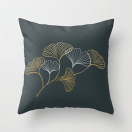 Ginkgo Fan Leaf Art #3 Throw Pillow