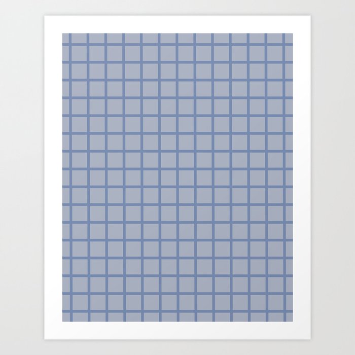 Blue Grid Art Print