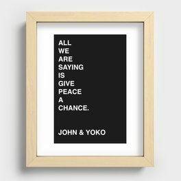Give Peace A Chance. John & Yoko Recessed Framed Print