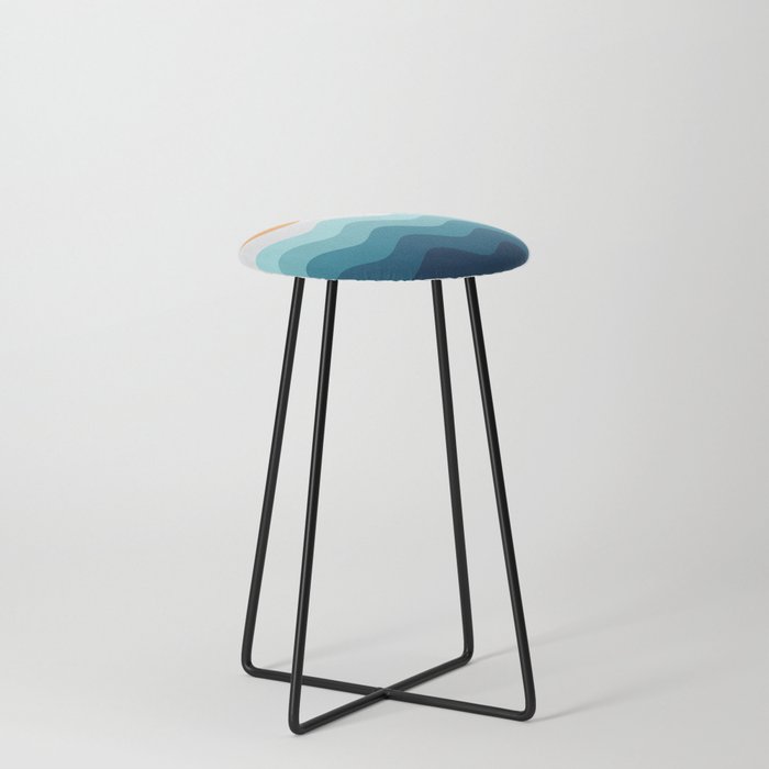 Abstract Landscape 14 Portrait Counter Stool