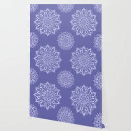 Elegant Periwinkle Purple Blue Boho Mandala Wallpaper