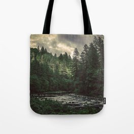 Pacific Northwest River - Nature Photography Tote Bag | Nature, Pop Art, Digital, Woods, Forest, Mountain, Trees, Graphic Design, Painting, Graphicdesign 