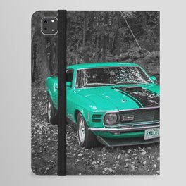Vintage turquiose Mach I American Classic Muscle car automobile transportation color photography / photographs poster poster iPad Folio Case