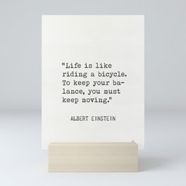 Albert Einstein living quotes Mini Art Print